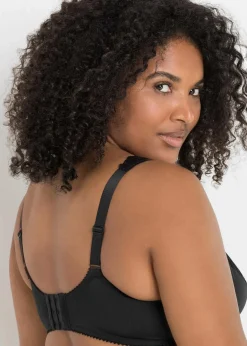 bonprix Große Cups D-H|Bhs|Minimizer-BH mit gepolsterten Trägern (2er Pack) schwarz+ecru