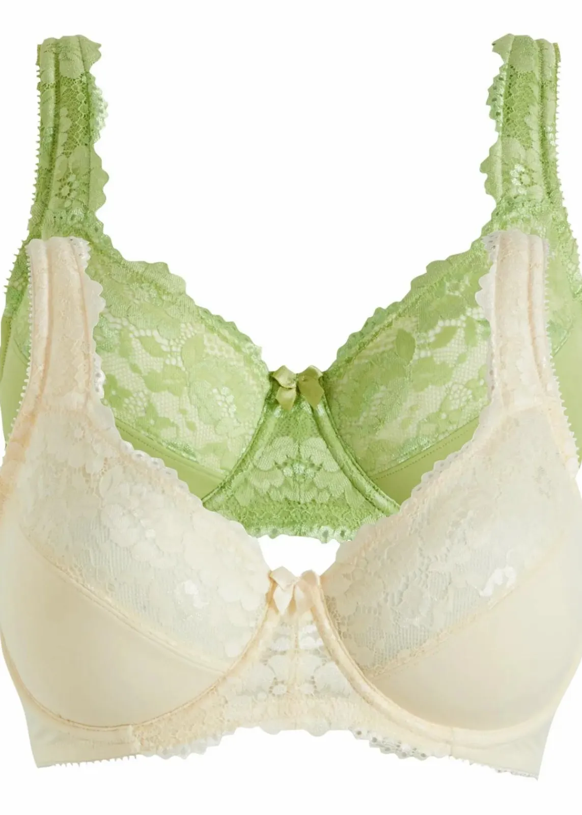 bonprix Große Cups D-H|Bhs|Minimizer-BH mit gepolsterten Trägern (2er Pack) birnengrün+zartgelb