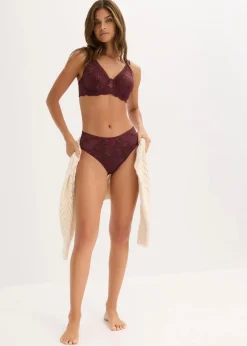 bonprix Wäsche·Dessous|Wäsche·Große Cups D-H|Minimizer-BH mit gepolsterten Trägern weinrot