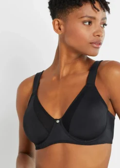 bonprix Große Cups D-H|Nachhaltigere Materialien|Minimizer-BH mit gepolsterten Trägern schwarz