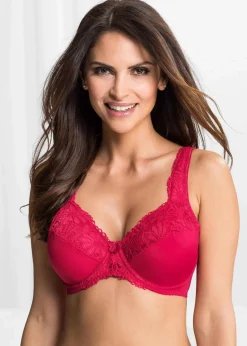 bonprix Große Cups D-H|Bhs|Minimizer-BH mit gepolsterten Trägern (2er Pack) granatrot+anthrazit