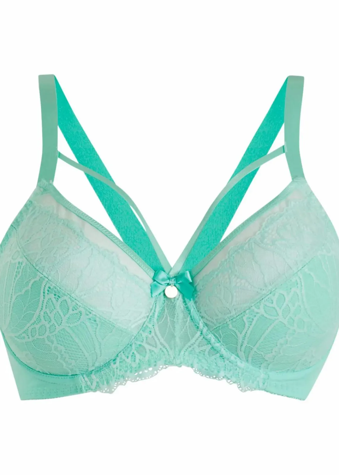 bonprix Wäsche·Dessous|Wäsche·Große Cups D-H|Minimizer-BH mit zarter Spitze aquamaringrün