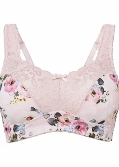 bonprix Wäsche·Dessous|Wäsche·Große Cups D-H|Minimizer-BH ohne Bügel mit gepolsterten Trägern zartrosa geblümt