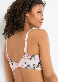 bonprix Wäsche·Dessous|Wäsche·Große Cups D-H|Minimizer-BH ohne Bügel mit gepolsterten Trägern zartrosa geblümt