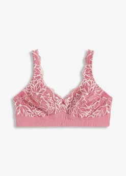 bonprix Wäsche·Dessous|Wäsche·Große Cups D-H|Minimizer-BH ohne Bügel mit gepolsterten Trägern beerensorbet/wollweiß