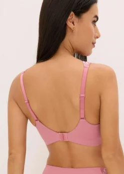 bonprix Wäsche·Dessous|Wäsche·Große Cups D-H|Minimizer-BH ohne Bügel mit gepolsterten Trägern beerensorbet/wollweiß