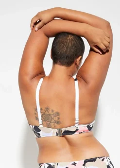 bonprix Nachhaltigere Materialien|Bademode·Bikinis|Minimizer-Bikini mit gepolsterten Trägern (2-tlg.Set) weiß/schwarz/flieder floral