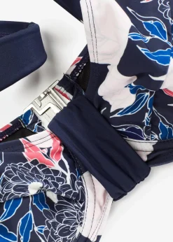 bonprix Große Cups D-F|Nachhaltigere Materialien|Minimizer-Bikinioberteil mit gepolsterten Trägern dunkelblau floral