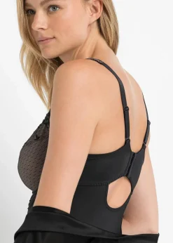 bonprix Wäsche·Bodies|Wäsche·Dessous|Minimizer-Body mit Stickerei schwarz