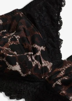 bonprix Wäsche·Dessous|Wäsche·Große Cups D-H|Minimizer-Bralette mit zarter Spitze leo bedruckt