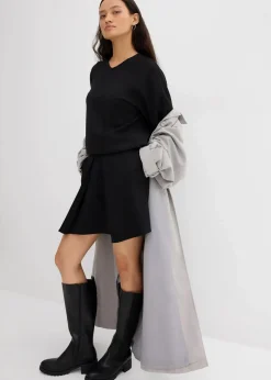 bonprix Bekleidung·Sportbekleidung|Zweiteiler & Sets|Minirock aus bequemen Punto di Roma schwarz