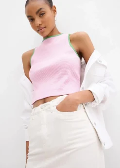 bonprix Bekleidung·Sportbekleidung|Röcke|Minirock aus elastischem Baumwoll-Mix wollweiß