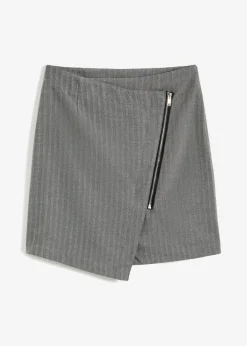 bonprix Bekleidung·Sportbekleidung|Nachhaltigere Materialien|Minirock in Wickeloptik grau