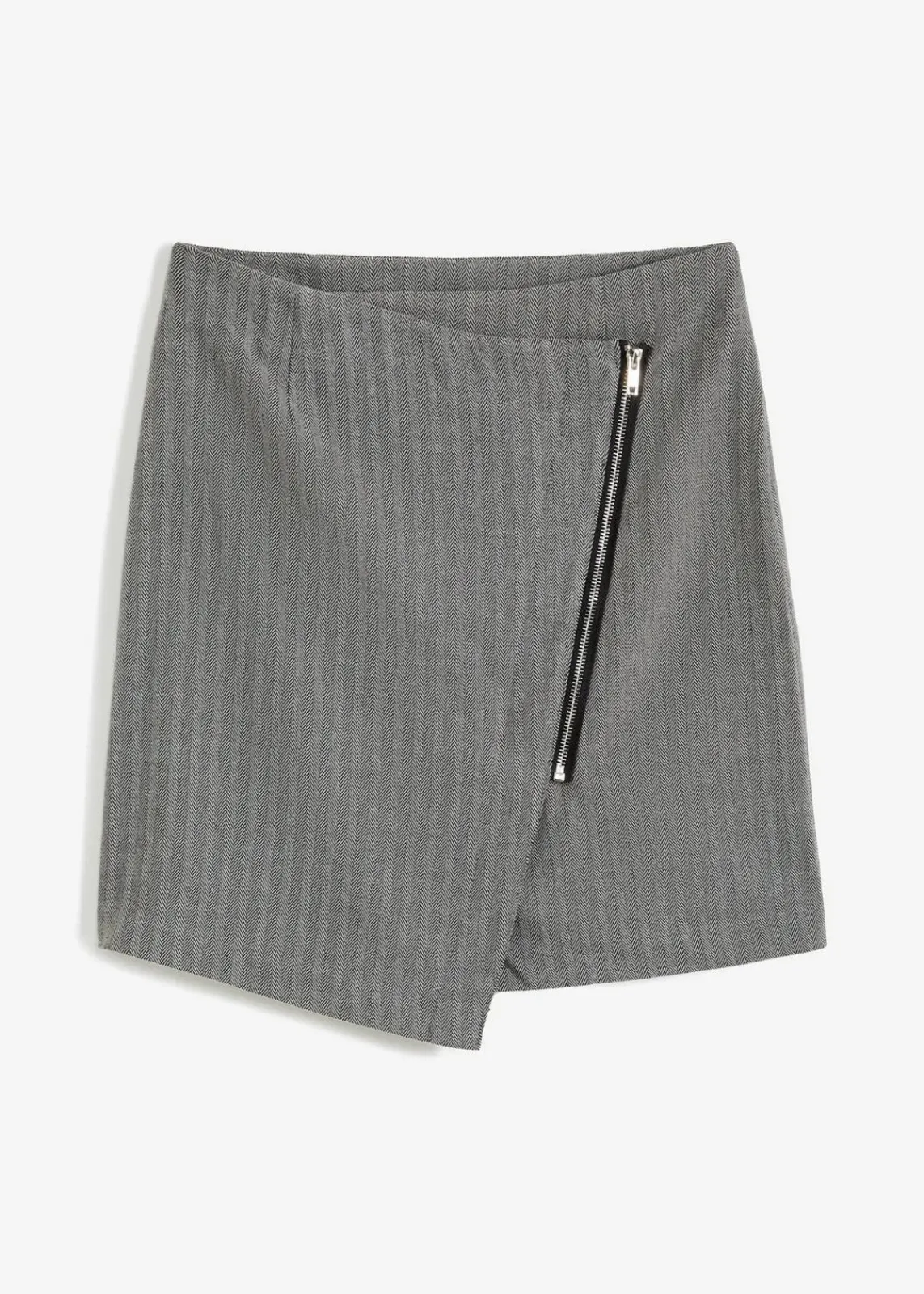 bonprix Bekleidung·Sportbekleidung|Nachhaltigere Materialien|Minirock in Wickeloptik grau