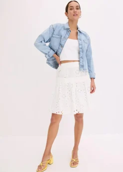 Minirock mit Lochstickerei|bonprix New