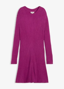 bonprix Bekleidung·Umstandsmode|Bekleidung·Pullover & Strickjacken|Mini-Strickkleid aus softem Viskose-Mix dunkelfuchsia