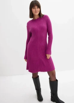 bonprix Bekleidung·Umstandsmode|Bekleidung·Pullover & Strickjacken|Mini-Strickkleid aus softem Viskose-Mix dunkelfuchsia