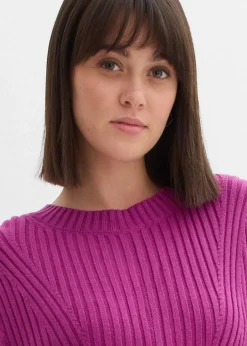 bonprix Bekleidung·Umstandsmode|Bekleidung·Pullover & Strickjacken|Mini-Strickkleid aus softem Viskose-Mix dunkelfuchsia