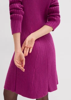bonprix Bekleidung·Umstandsmode|Bekleidung·Pullover & Strickjacken|Mini-Strickkleid aus softem Viskose-Mix dunkelfuchsia