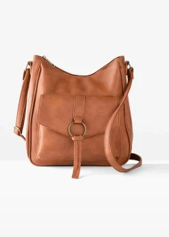 bonprix Taschen|Mittelgroße Umhängetasche mit Schnallendetail cognac