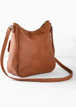 bonprix Taschen|Mittelgroße Umhängetasche mit Schnallendetail cognac