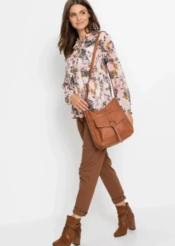 bonprix Taschen|Mittelgroße Umhängetasche mit Schnallendetail cognac