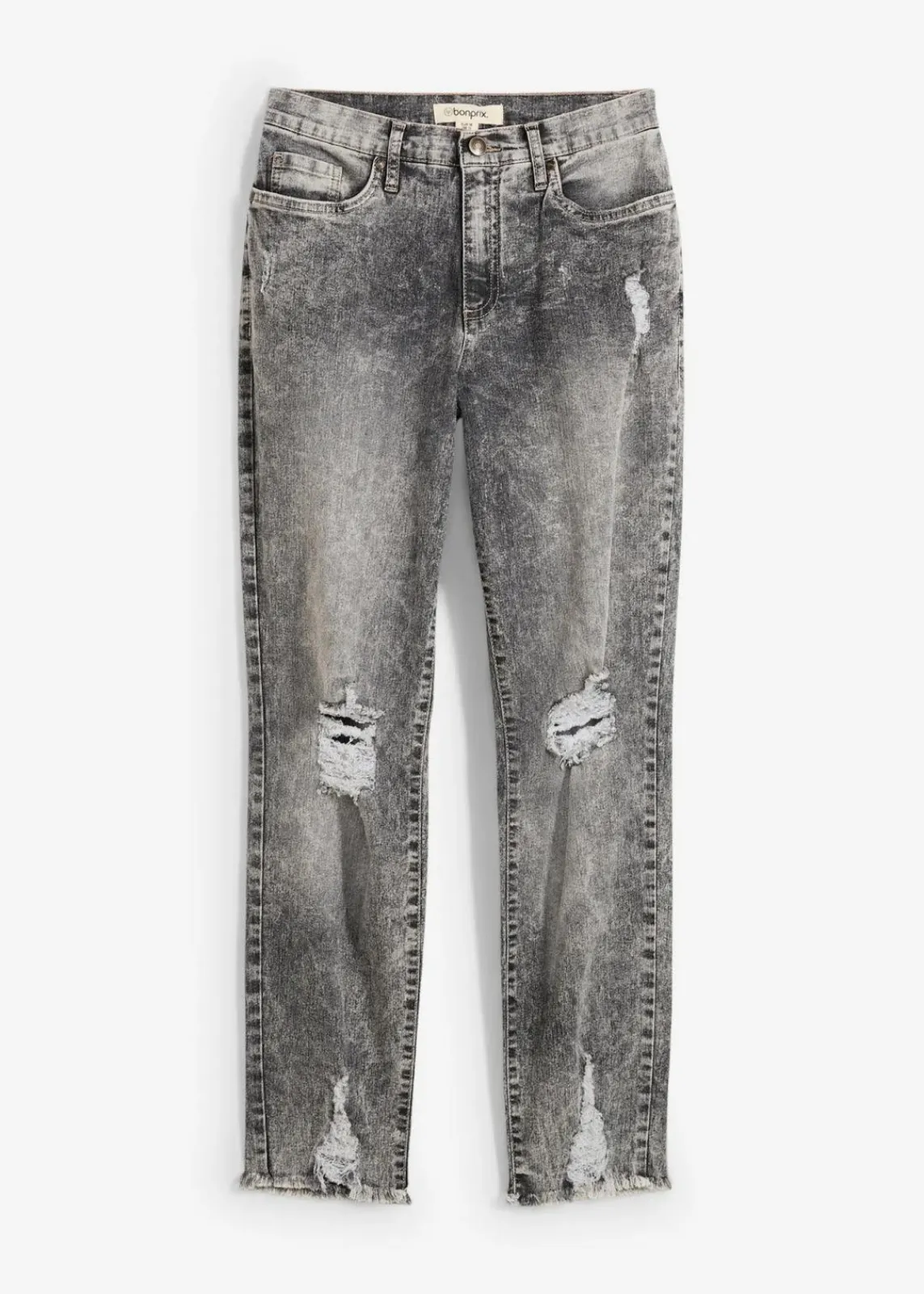 Mom-Jeans High Waist mit Destroy-Effekten|bonprix New