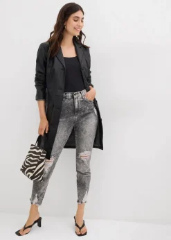 Mom-Jeans High Waist mit Destroy-Effekten|bonprix New
