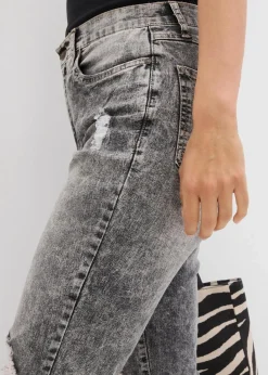 Mom-Jeans High Waist mit Destroy-Effekten|bonprix New