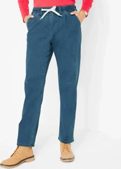 bonprix Jeans|Thermobekleidung|Mom-Jeans Mid Waist, Thermo mit Bequembund blau denim