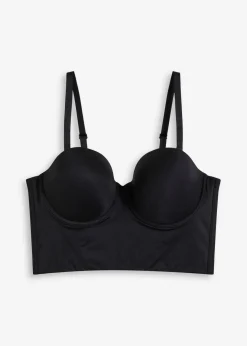 bonprix Basics|Bhs|Multiway Schalen-BH Top mit Glanzeffekt schwarz