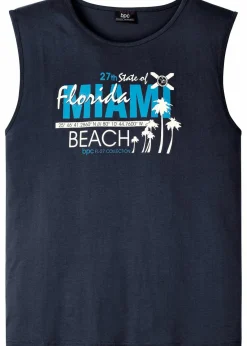 bonprix Große Größen|Shirts & Polos|Muskel-Shirt aus reiner Bio-Baumwolle dunkelblau bedruckt