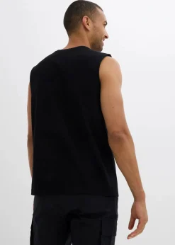 bonprix Große Größen|Shirts & Polos|Muskelshirt (2er Pack) aus reiner Bio-Baumwolle, Loose Fit schwarz+weiß