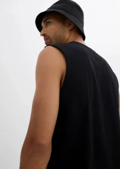 bonprix Große Größen|Shirts & Polos|Muskelshirt (2er Pack) aus reiner Bio-Baumwolle, Loose Fit schwarz+weiß