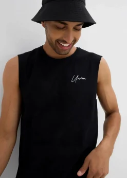 bonprix Große Größen|Shirts & Polos|Muskelshirt (2er Pack) aus reiner Bio-Baumwolle, Loose Fit schwarz+weiß