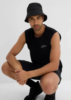 bonprix Große Größen|Shirts & Polos|Muskelshirt (2er Pack) aus reiner Bio-Baumwolle, Loose Fit schwarz+weiß