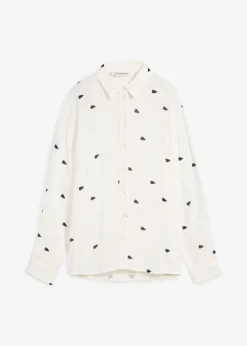 Musselin-Bluse mit Herzen|bonprix Clearance