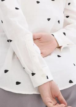 Musselin-Bluse mit Herzen|bonprix Clearance