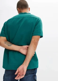 bonprix Große Größen|Hemden|Musselin-Kurzarmhemd petrol