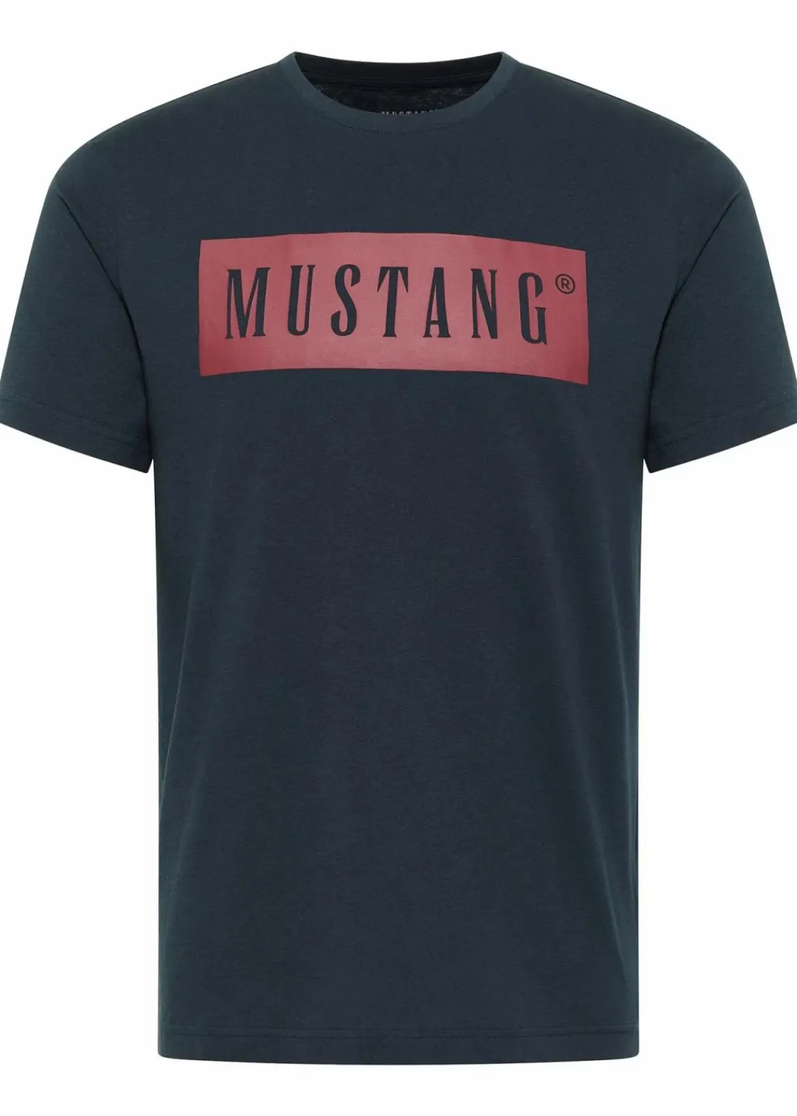 Mustang Jeans Große Größen|Marken|Mustang Austin T-Shirt aus reiner Baumwolle dunkelblau bedruckt