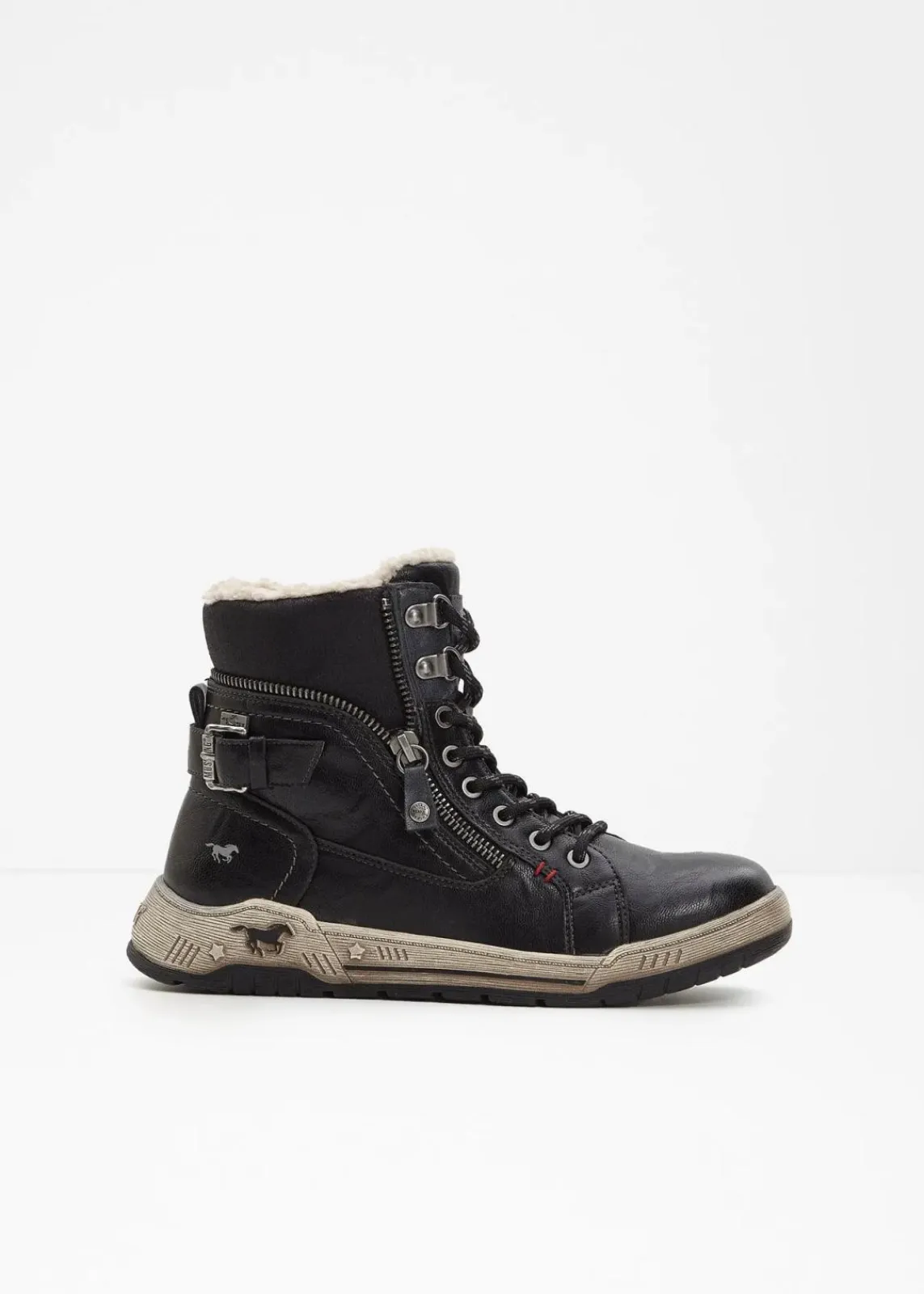 Mustang Sneaker|Gefütterte Winterschuhe|High-Top-Sneaker schwarz