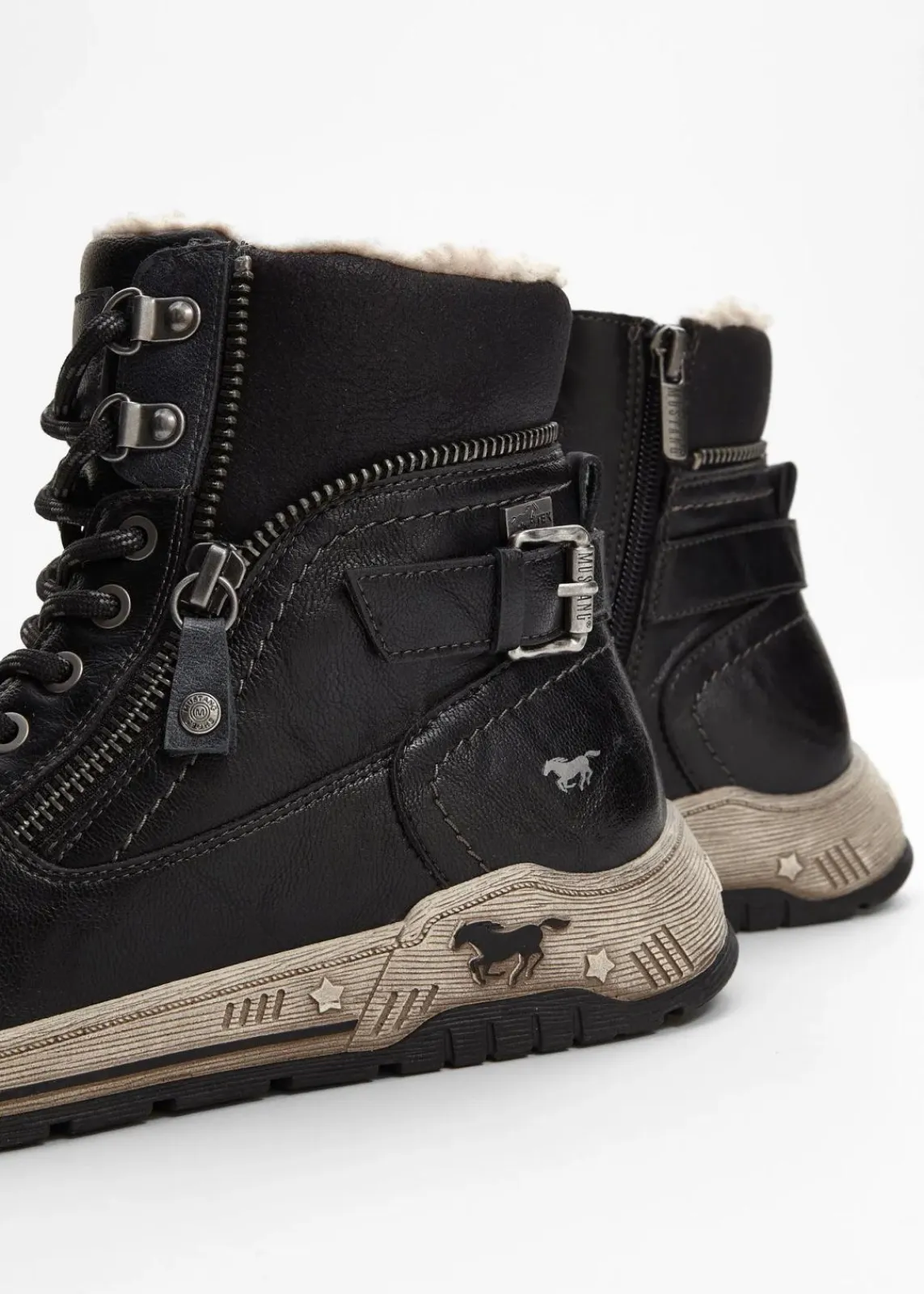 Mustang Sneaker|Gefütterte Winterschuhe|High-Top-Sneaker schwarz