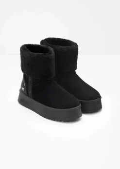 Mustang High Heels|Gefütterte Winterschuhe|Plateau-Boots schwarz