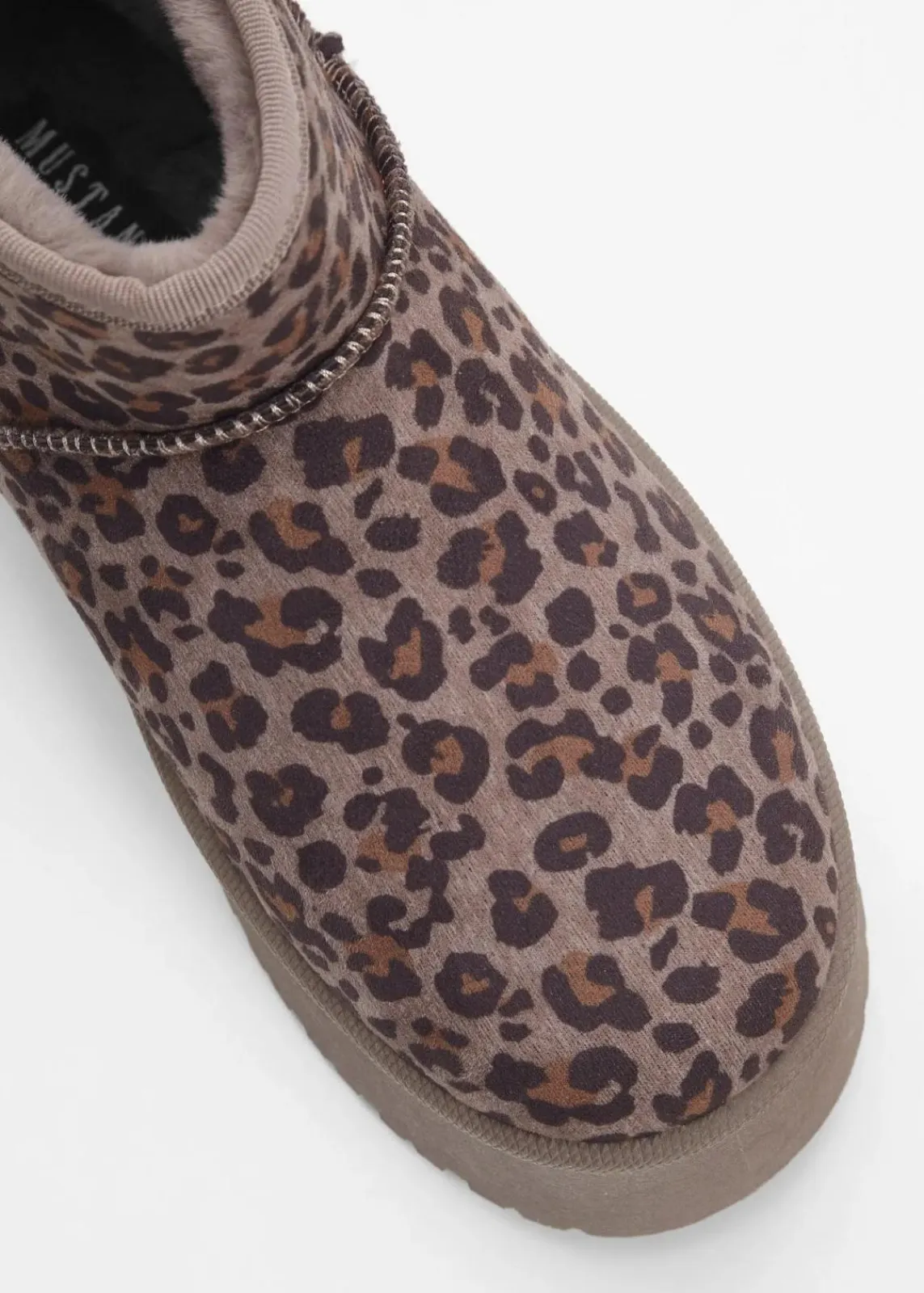 Mustang High Heels|Gefütterte Winterschuhe|Plateau-Boots taupe leo