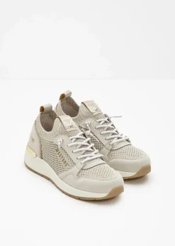 Mustang High Heels|Sneaker|Sneaker aus Soft-Material beige