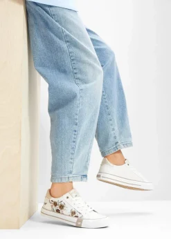 Mustang Sneaker|High Heels|Sneaker mit Stickerei weiß