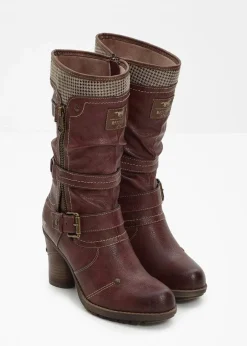 Mustang Stiefel|Gefütterte Winterschuhe|Stiefel bordeaux