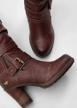 Mustang Stiefel|Gefütterte Winterschuhe|Stiefel bordeaux