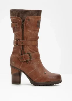 Mustang Stiefel|Gefütterte Winterschuhe|Stiefel cognac