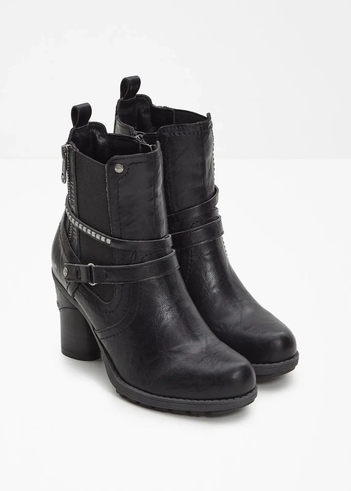 Mustang High Heels|Gefütterte Winterschuhe|Stiefelette schwarz